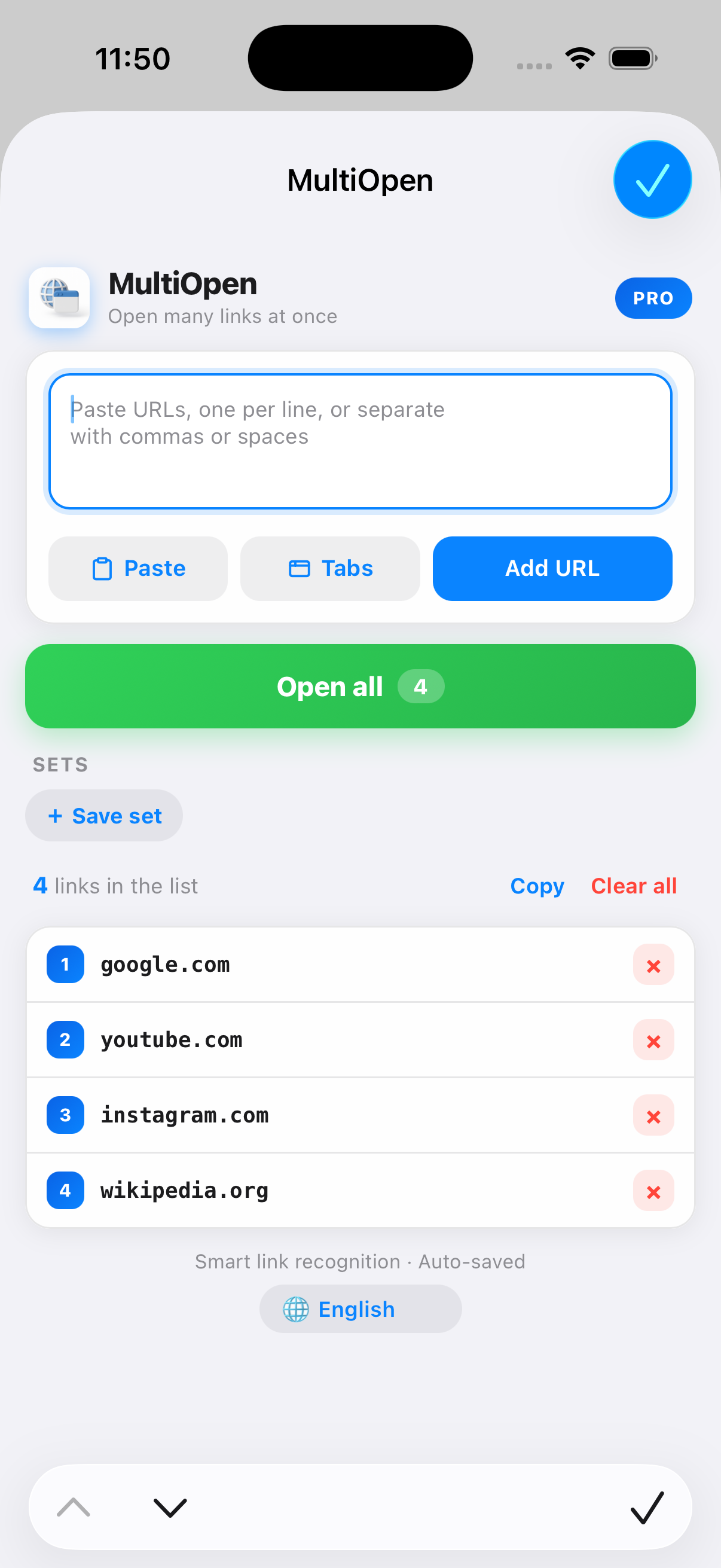 MultiOpen in Safari on iPhone